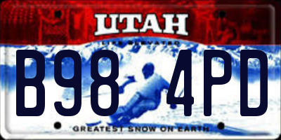 UT license plate B984PD