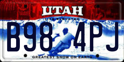 UT license plate B984PJ