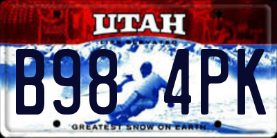 UT license plate B984PK