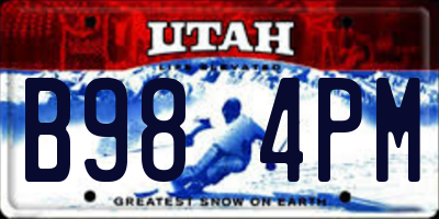 UT license plate B984PM