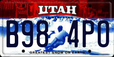 UT license plate B984PO