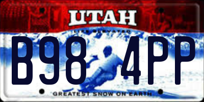 UT license plate B984PP