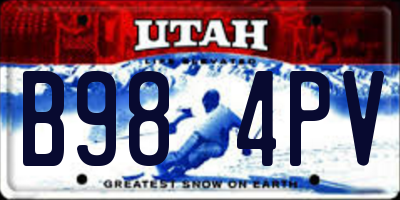 UT license plate B984PV