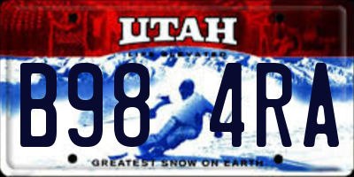 UT license plate B984RA