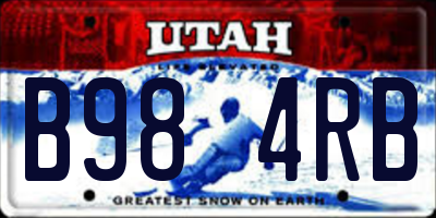 UT license plate B984RB
