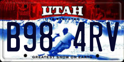 UT license plate B984RV