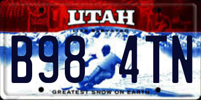 UT license plate B984TN