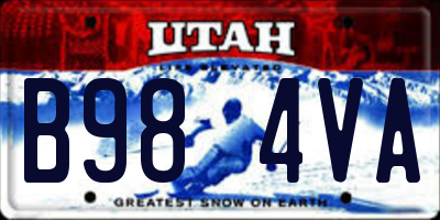 UT license plate B984VA