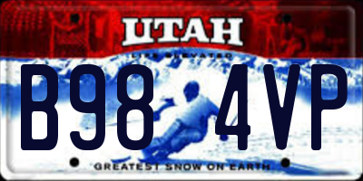 UT license plate B984VP