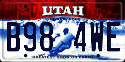 UT license plate B984WE