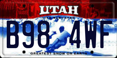 UT license plate B984WF