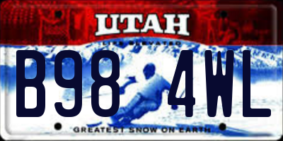 UT license plate B984WL