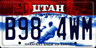 UT license plate B984WM