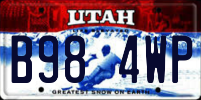 UT license plate B984WP