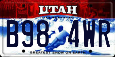 UT license plate B984WR