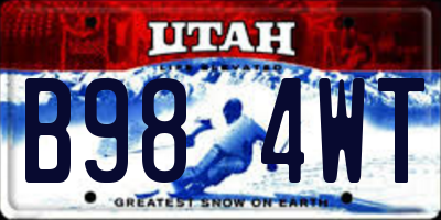 UT license plate B984WT