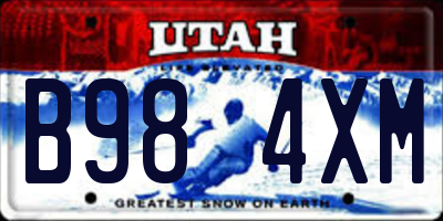 UT license plate B984XM