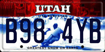 UT license plate B984YB