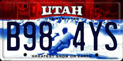 UT license plate B984YS
