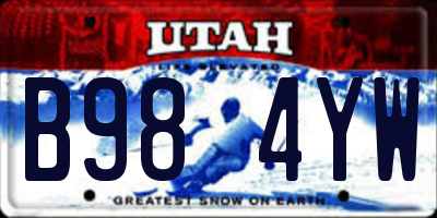 UT license plate B984YW