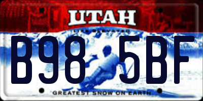 UT license plate B985BF