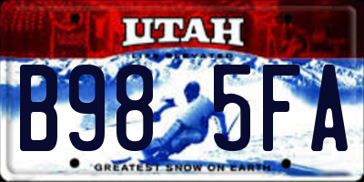 UT license plate B985FA