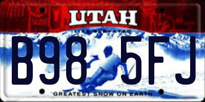 UT license plate B985FJ