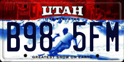 UT license plate B985FM