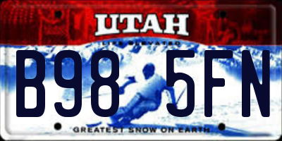 UT license plate B985FN