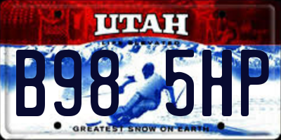 UT license plate B985HP
