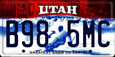 UT license plate B985MC