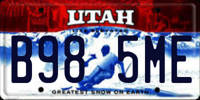 UT license plate B985ME