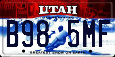 UT license plate B985MF