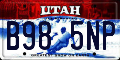 UT license plate B985NP