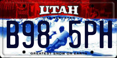 UT license plate B985PH