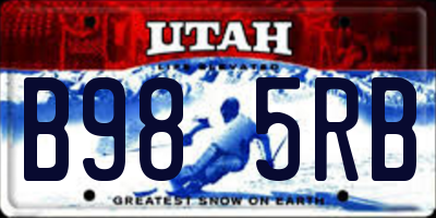 UT license plate B985RB