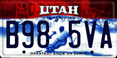 UT license plate B985VA