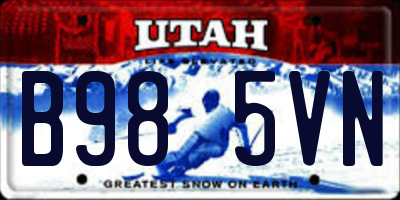 UT license plate B985VN