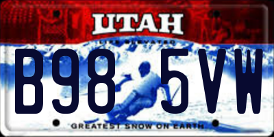 UT license plate B985VW