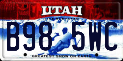 UT license plate B985WC