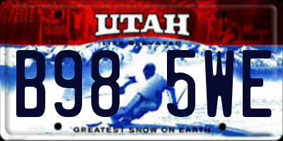 UT license plate B985WE