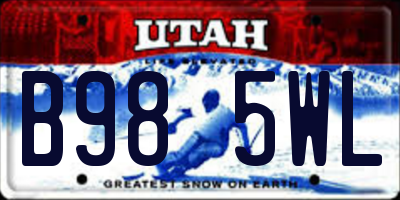 UT license plate B985WL