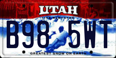 UT license plate B985WT