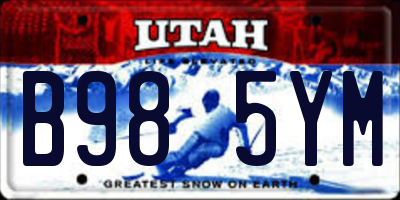 UT license plate B985YM