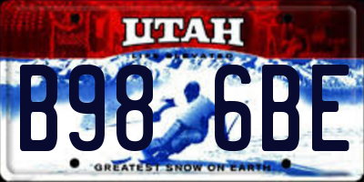 UT license plate B986BE