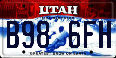 UT license plate B986FH