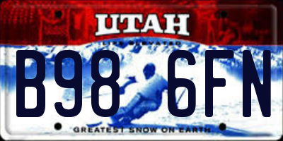 UT license plate B986FN