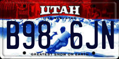 UT license plate B986JN