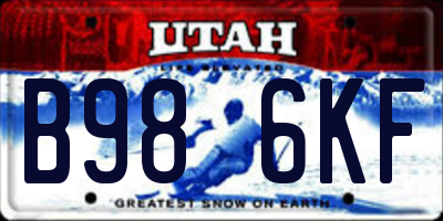 UT license plate B986KF