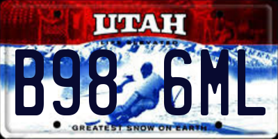 UT license plate B986ML